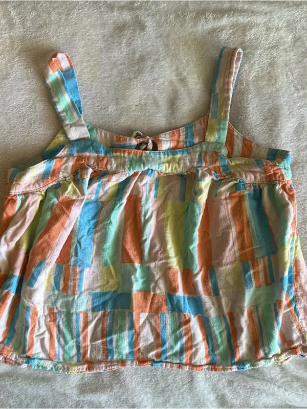 Wonderly Patchwork Stripe Tank - Blue, Orange, Yellow, Pink, Green Size M - Image 4