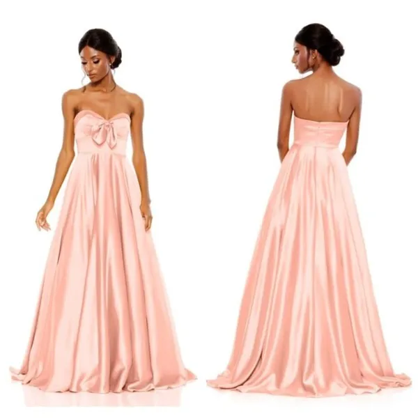 MAC DUGGAL Bow Sweetheart Strapless A Line Gown Prom Dress in Blush Size US 6 - Image 2
