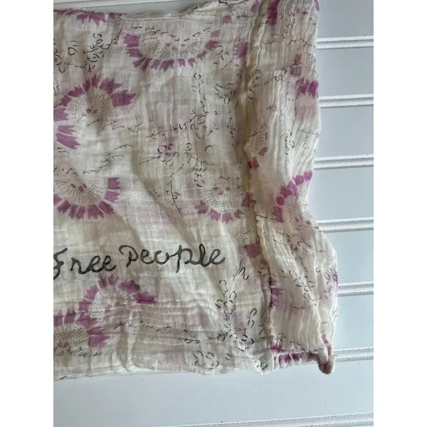 Free People Tote Shoulder Bag Lightweight Gauzy Boho‎ Hippie Cotton Shopping - Image 3