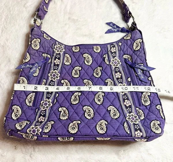 Vera Bradley Simply Violet Purple Paisley Quilted Shoulder Bag Retired Pattern - Image 5