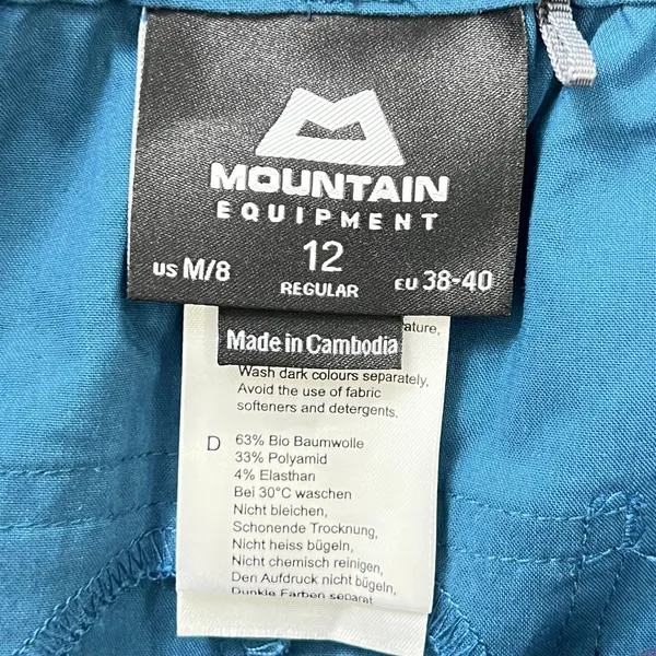 Mountain Equipment Women's 12 Blue Hiking Climbing Pants Regular Organic Cotton - Image 4