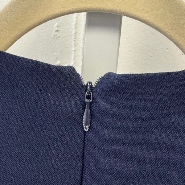Osman London‎ Sleeveless Wrap Gathered Mini Dress Asymmetric Hemline Navy Size 4 - Image 6