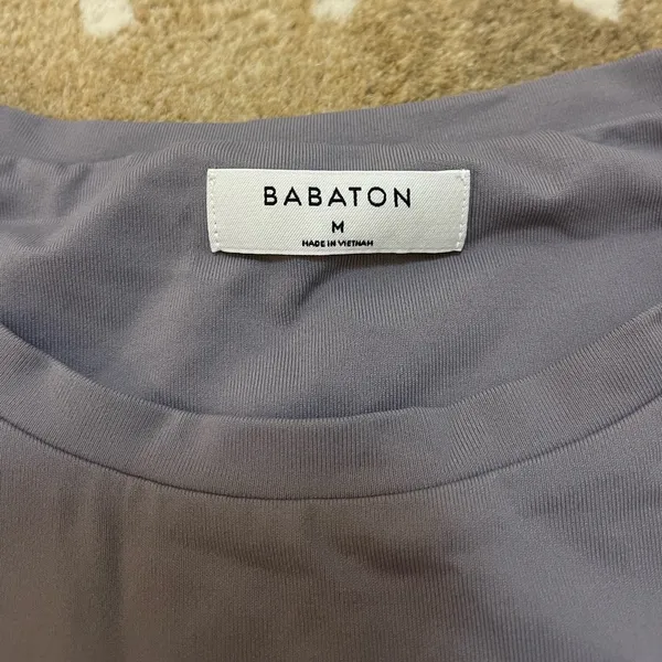 Babaton Aritzia purple grey high neck snap button bodysuit women’s size medium - Image 6