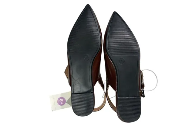 A New Day Slingback Flats Brown Pointed Toe Buckle Strap Memory Foam women 6.5 - Image 3