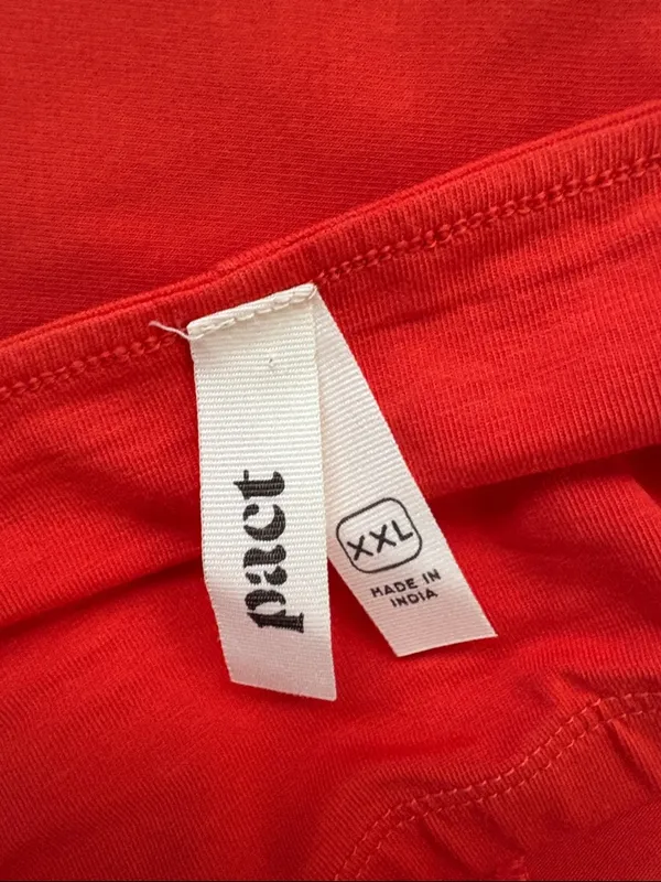 Pact Fit & Flare Organic Cotton Halter Dress Orange Size XXL - Image 7