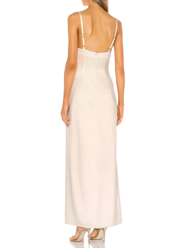 Camila Coelho Reyna Maxi Dress in Pearl White Medium - Image 3