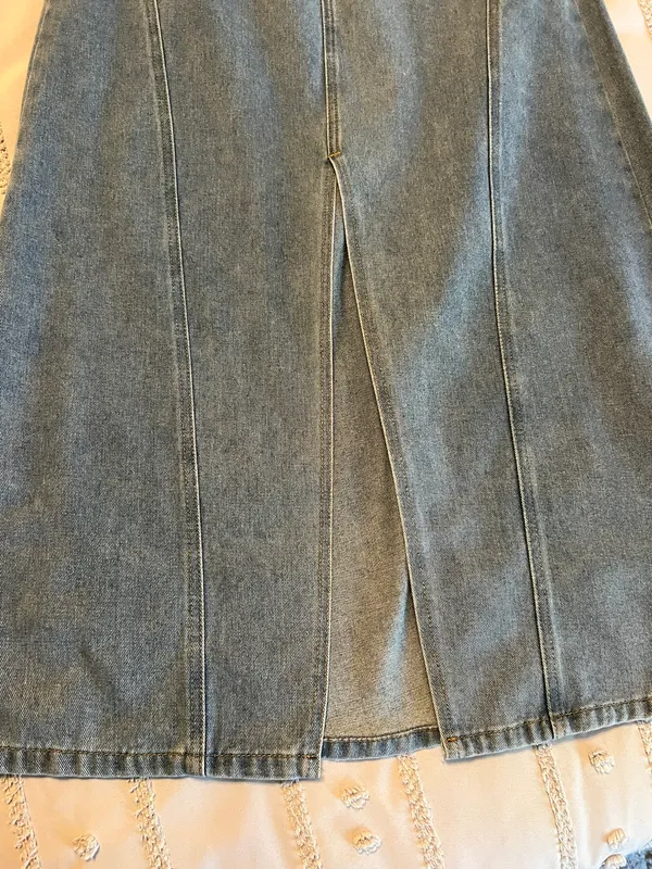Denim Maxi Skirt Blue Size M - Image 4