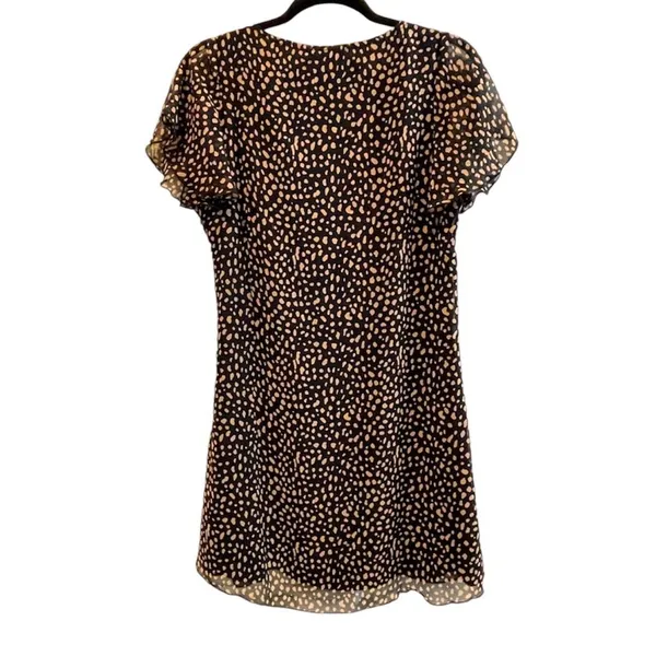Urban Outfitters V-Neck Flutter Sleeve Leopard‎ Dress Brown Black Size Small NWT - Image 7