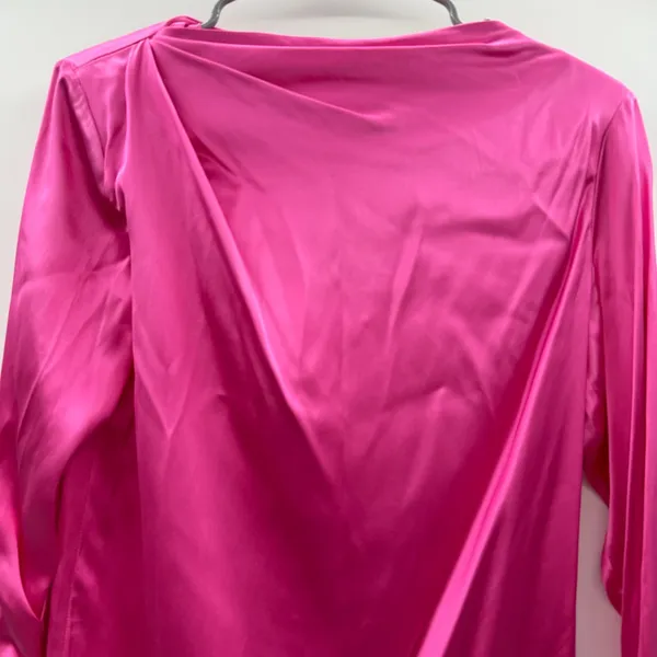Gauge81 Pisa Fuchsia Pink‎ Satin Ruched Long Sleeve Mini Dress Sz XS NEW - Image 4