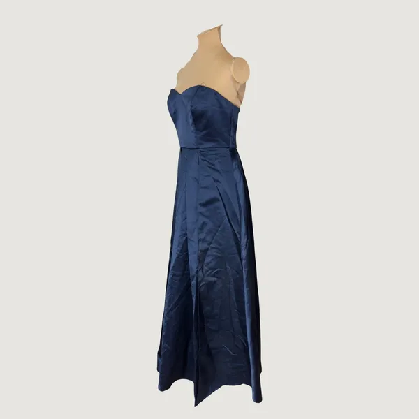 3080 | NWT Fame Partners Navy Satin Strapless Gown Women 6 Prom HOCO Homecoming - Image 3