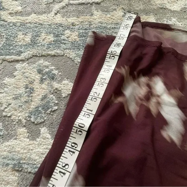 BHLDN Floral Burgundy Ruched Strapless Gown - Image 3
