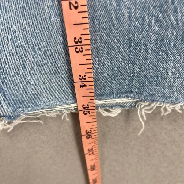 Levis Jeans Womens 24 Light Blue Wedgie Straight Distressed Button Fly Raw Hem - Image 11
