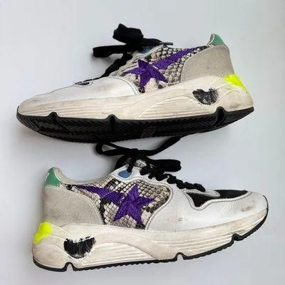 Golden Goose Running Sole Women’s 35 USA 5 Natural Snake Python Purple Sneaker - Image 2