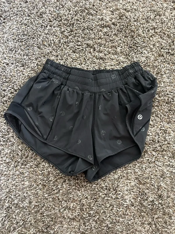 Black Retro Lululemon LR Hotty Hot 2.5" Shorts - Image 4