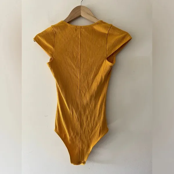 Urban Outfitters Out From Under‎ Mustard Teresa Tie-Front Ribbed Bodysuit - Image 6