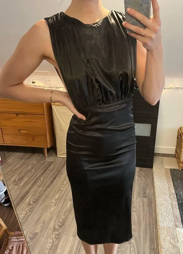 Lena Black Midi Dress - Image 7