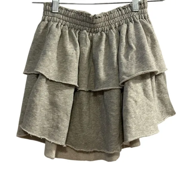 Aerie Women's XS Gray Tiered Ruffle Mini Skirt‎ - Image 3