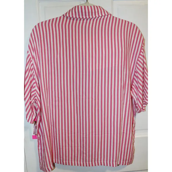 Betsey Johnson Heart Patch Cabana Button Up Shirt & Shorts Cover-up Set - Image 8