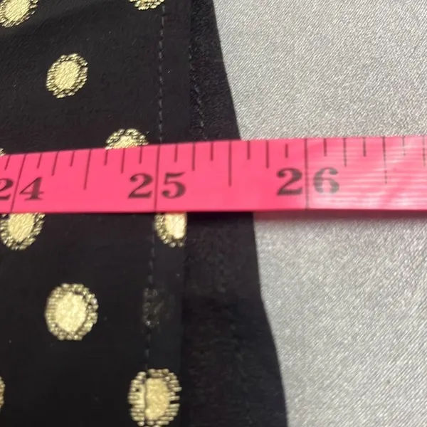 Yumi‎ Kim Black Gold Polka Dot Lexington Top High Ruched Neck Long Sleeve Office - Image 11