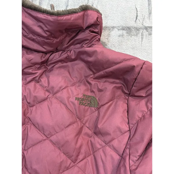 The North Face Mossbud Swirl Reversible Jacket Womens Pink Brown Medium - Image 6