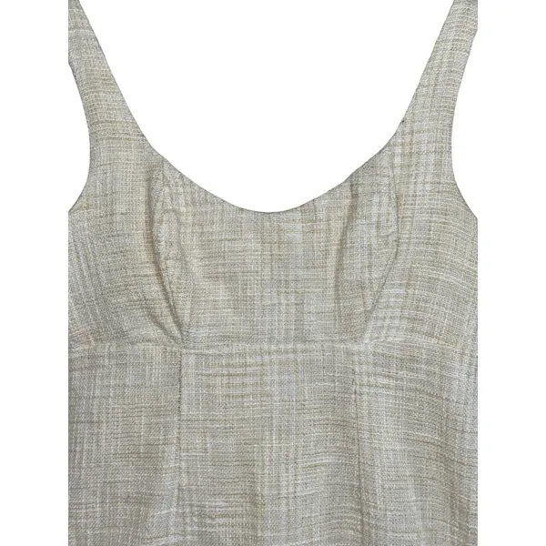 Abercrombie & Fitch Cream Beige Tweed Sleeveless Mini Dress Womens Size S Petite - Image 5
