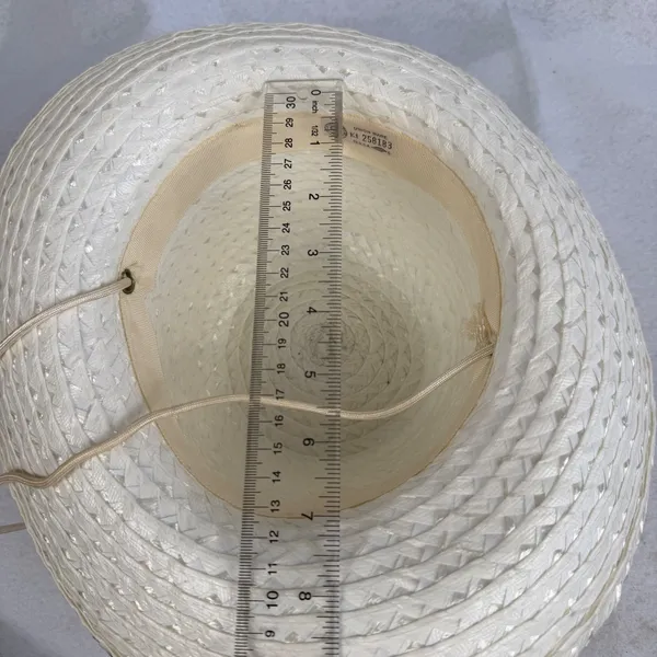 Vintage 80s Union Made Straw Cowboy Hat Cream Western Sun‎ Hat Made in USA - Image 6