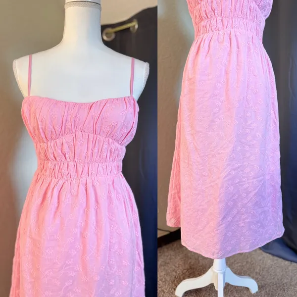 That's So Fetch Mik Cottagecore Pink Embroidered Midi Dress Size 4 - Image 11