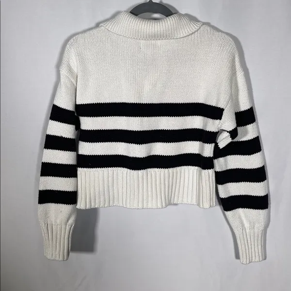 Pistola Arlo Womens Striped Polo Sweater Black White Xs - Image 5