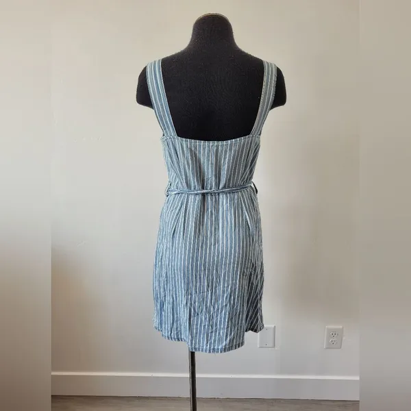 Urban Bliss 100% Cotton Striped Pinafore Dress Seersucker Retro Festival Size 6 - Image 4