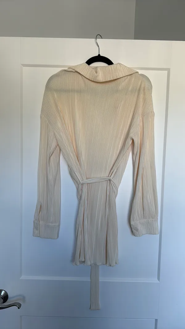 Bobbles and Lace Wrap Dress White - Image 3