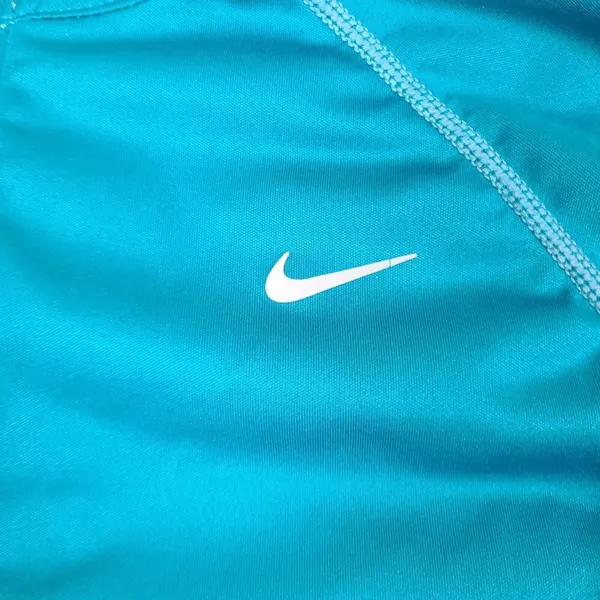 Nike Green Running Jacket with Neon yellow inside Thumb Holes & Back Pockets Med - Image 2