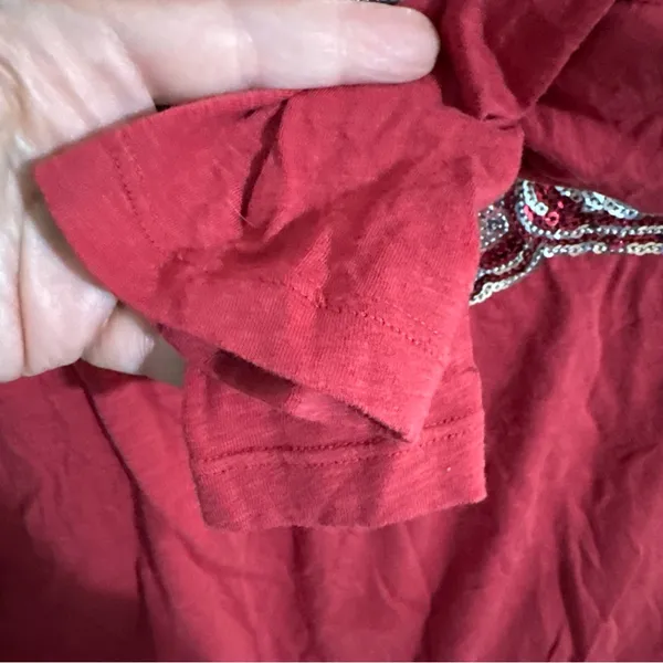 Victorias Secret Pink Bling Collegiate Arkansas "Razorbacks" 3/4 Sleeve Tee Med - Image 5