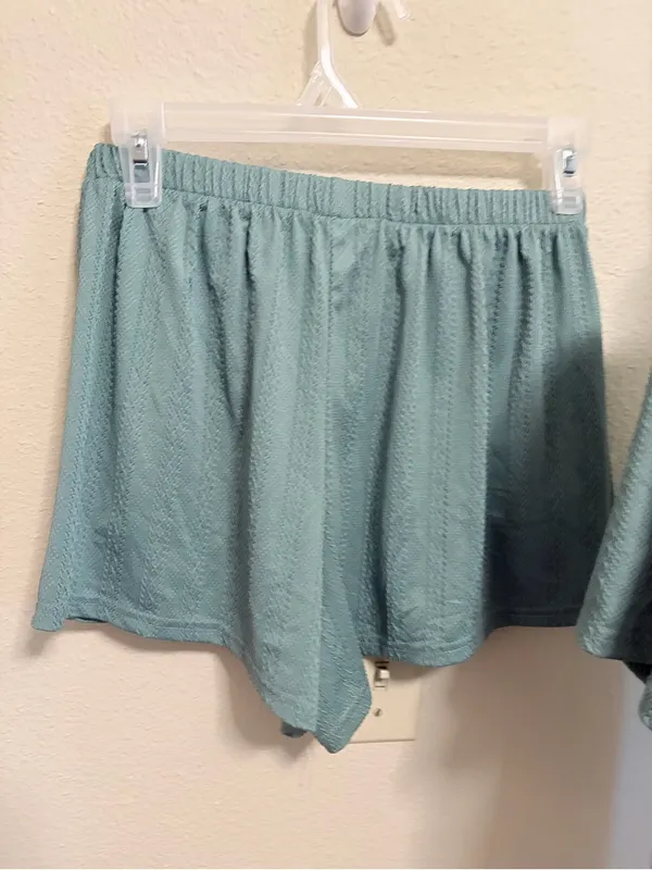 Cozy small Sage Green Textured Lounge & Pajama Set - Image 4