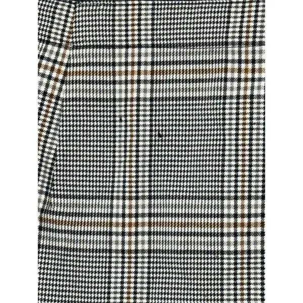 Abercrombie & Fitch White Black Plaid Zip Up Slit A-Line Skirt Mini Skirt Size S - Image 4