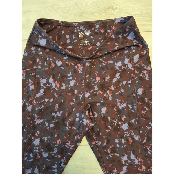 V A Core Size L Womens Purple Splatter Pattern Leggings Size L - Image 2