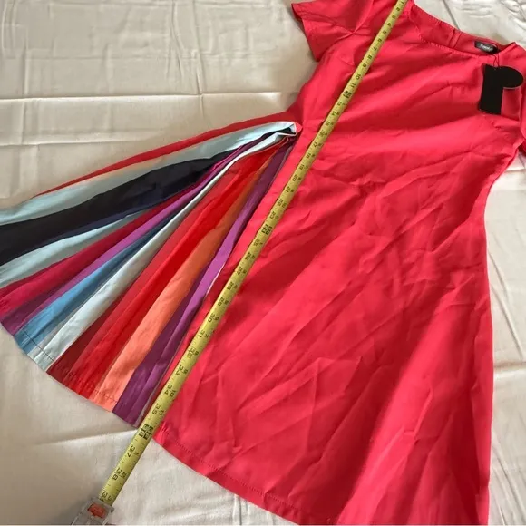 Clocolor dress with Multicolor Stripes‎ Red Size M - Image 5