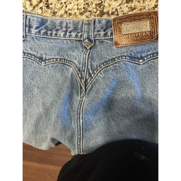 Vintage Lawman Straight Leg Jeans Women's 7 HIgh Rise Blue Western Cowgirl - Image 3
