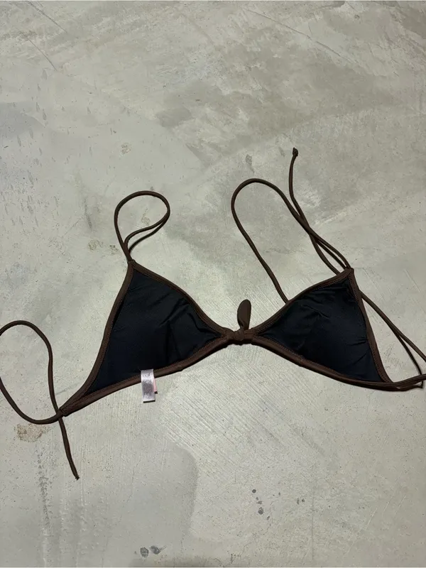 Victoria’s Secret Brown Triangle Bikini Top y2k large - Image 3