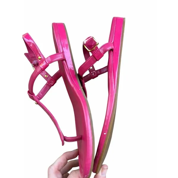 Cole Haan patent sandal Boardwalk Thong Electra pink raspberry Summer Flip Flop - Image 11