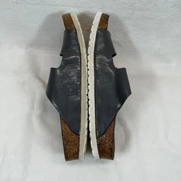 Birkenstock Arizona Leather Sandals Gray Two‎ Strap Slides EU 38N US 7 READ - Image 11