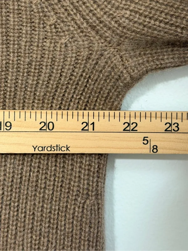 Quince Mongolian Cashmere Fisherman Crewneck Sweater Size XL Women’s Tan Brown - Image 7