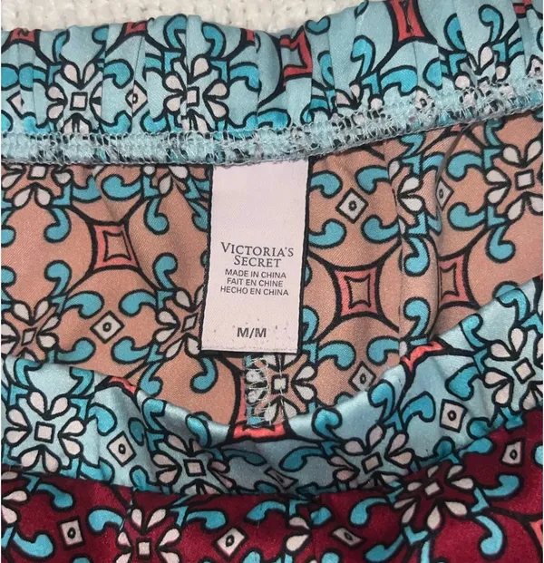 Victoria's Secret Patterned Satin Sleep Shorts - Image 4