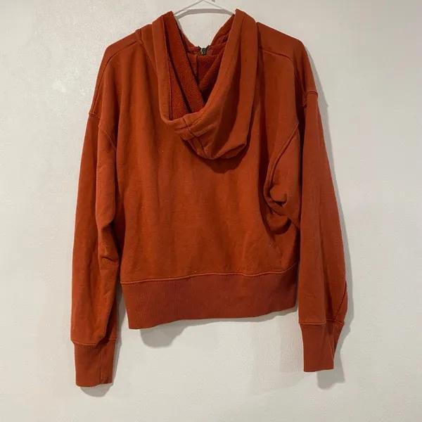 Aerie Offline Size M Burnt Orange Oversized Zip Up Hoodie Sweatshirt - Image 4
