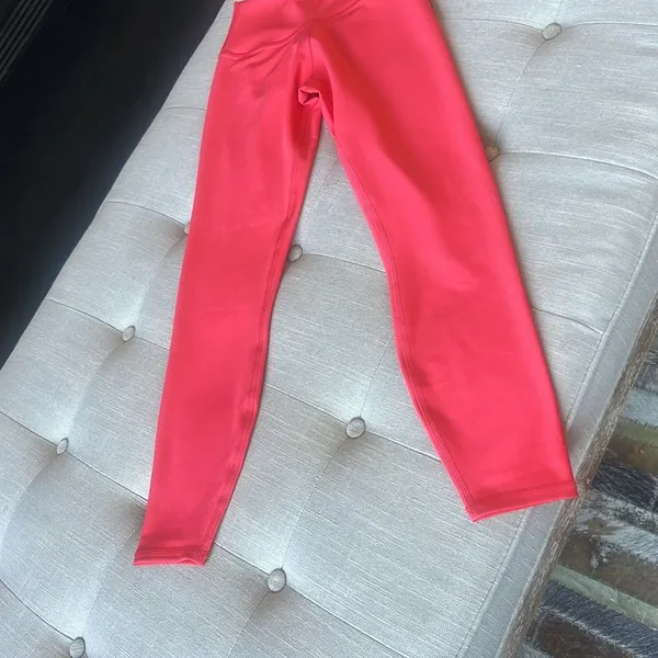 ALO Neon Orange Workout Leggings Size Small - Image 3