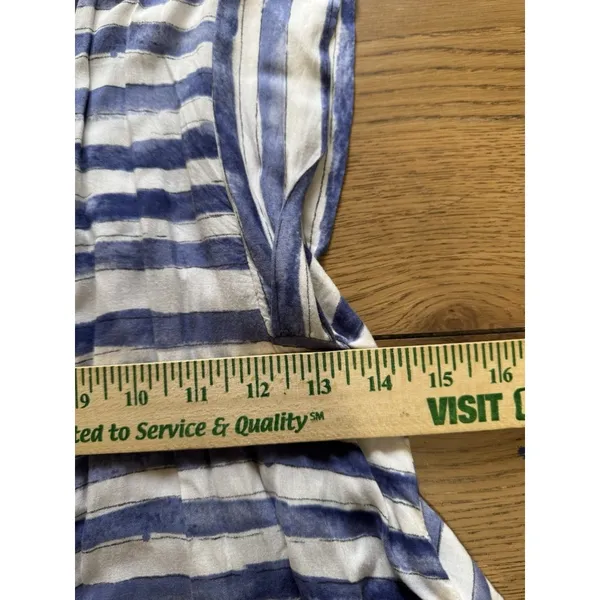 Humming Bird Women Size Measured Button Down Blouse‎ Short Sleeve Stripe Pocket - Image 5