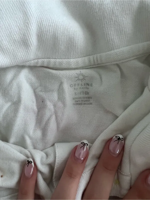 Aerie White Women's Short-Sleeve Polo Cropped Top - Image 4
