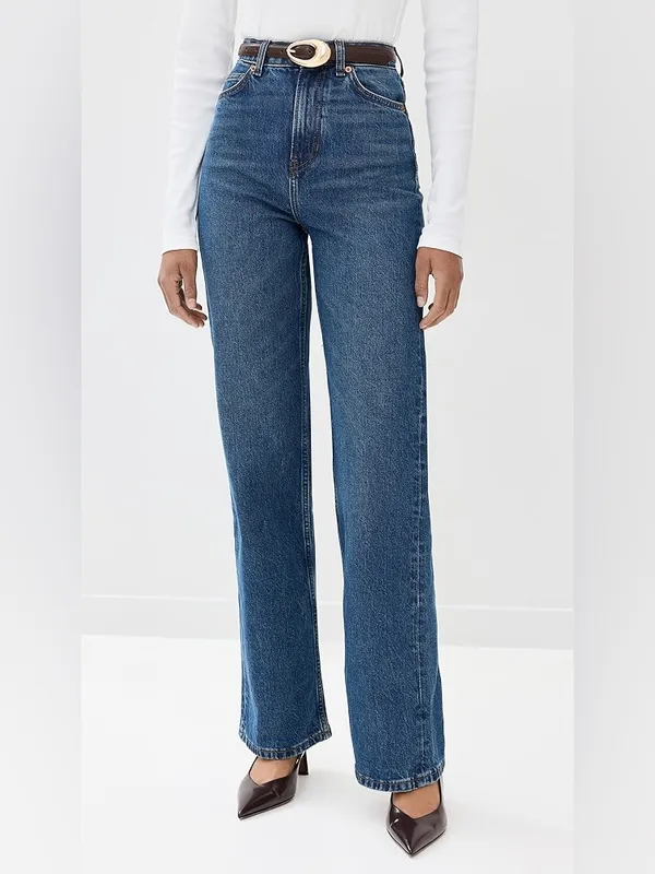 REFORMATION Abby High Rise Straight Jeans In Lanier Size 30 - Image 2
