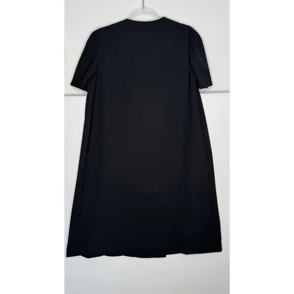 1990s Jeanette Maternities Black Minimalist Swing Dress Medium to Large - Image 14