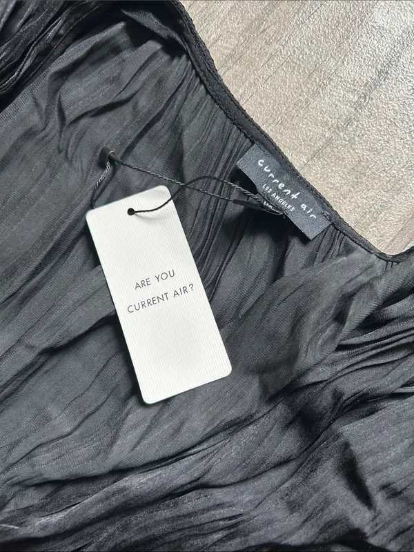 Current Air Black Long Sleeve V-Neck Maxi Dress with Tie Front - Image 3