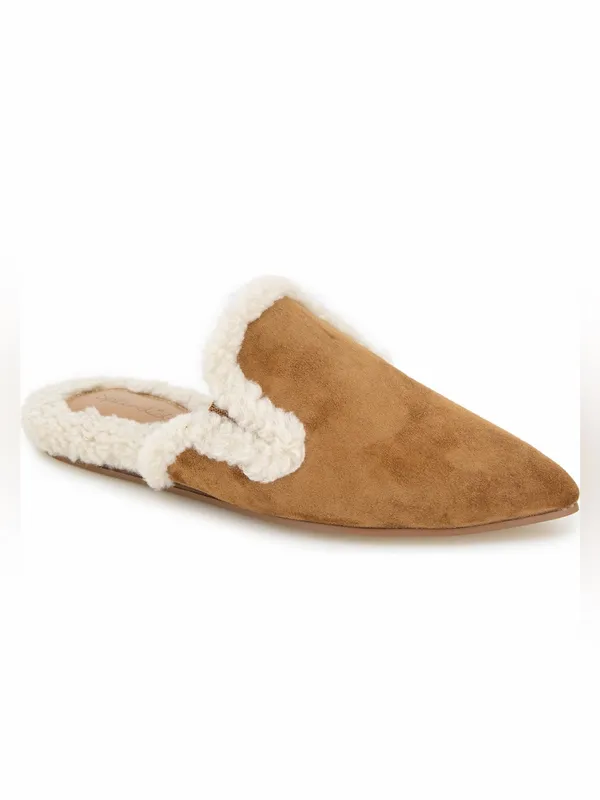 NEW Splendid Liza Pointed Toe Mule Color: Caramel Fur Slip On - Image 2